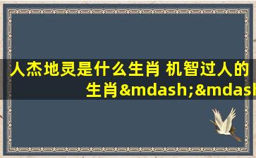 人杰地灵是什么生肖 机智过人的生肖——人杰地灵